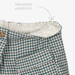 Mayoral-Зеленая юбка-шорты в гусиную лапку для девочек | Childrensalon Outlet