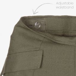 Mayoral-Зеленые льняные шорты для девочек | Childrensalon Outlet