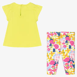 Mayoral-Зеленый топ и розовые легинсы из хлопка | Childrensalon Outlet
