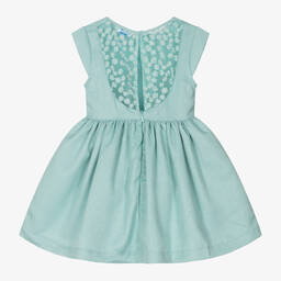 Mayoral-Girls Green Shimmer Flower Dress | Childrensalon Outlet