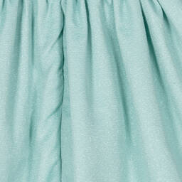 Mayoral-Girls Green Shimmer Flower Dress | Childrensalon Outlet