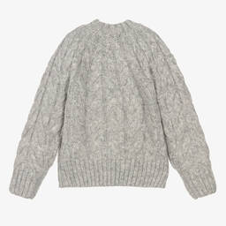 Mayoral-Girls Grey Cable Knit Sweater | Childrensalon Outlet