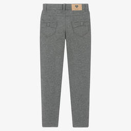 Mayoral-Girls Grey Cotton Super-Skinny Trousers | Childrensalon Outlet