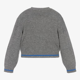 Mayoral-Girls Grey Diamond Knit Sweater | Childrensalon Outlet