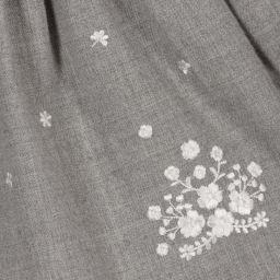 Mayoral-Girls Grey Embroidered Dress | Childrensalon Outlet