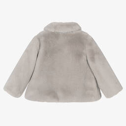 Mayoral-Серая куртка из искусственного меха для девочек | Childrensalon Outlet