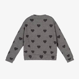 Mayoral-Серый свитшот с сердечками для девочек | Childrensalon Outlet