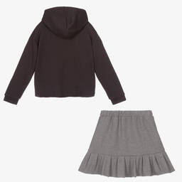 Mayoral-Girls Grey Hoodie & Skirt Set | Childrensalon Outlet