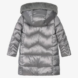 Mayoral-Girls Grey Long Puffer Coat | Childrensalon Outlet