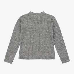 Mayoral-Girls Grey Marl Knitted Cut-Out Top | Childrensalon Outlet
