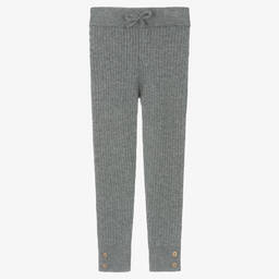 Mayoral-Girls Grey Ribbed Knit Leggings | Childrensalon Outlet