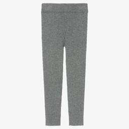 Mayoral-Girls Grey Ribbed Knit Leggings | Childrensalon Outlet