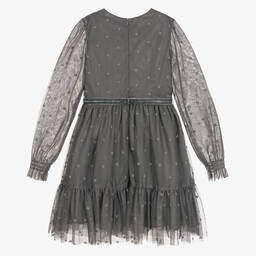 Mayoral-Girls Grey Tulle Dress | Childrensalon Outlet