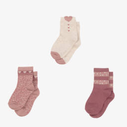 مايورال-جوارب قطن لون بيج وزهري (عدد 3) | Childrensalon Outlet