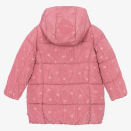 Mayoral-Girls Heart Patterned Pink Coat | Childrensalon Outlet