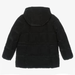 Mayoral-معطف بافر هودي لون أسود للبنات | Childrensalon Outlet