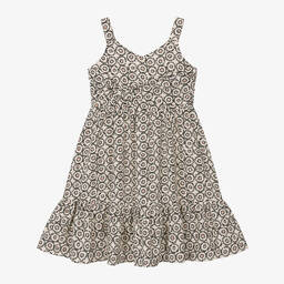 Mayoral-Girls Ivory & Black Woven Dress | Childrensalon Outlet