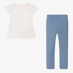 Mayoral-Кремовый топ и голубые легинсы | Childrensalon Outlet