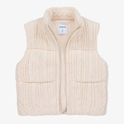 مايورال-جيليه أكريليك محبوك مبطن لون عاجي للبنات | Childrensalon Outlet