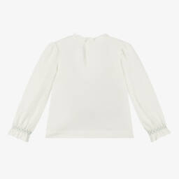 Mayoral-Girls Ivory Cotton Ballet Tee | Childrensalon Outlet
