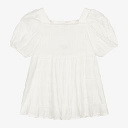 Mayoral-Кремовая хлопковая блузка для девочек | Childrensalon Outlet