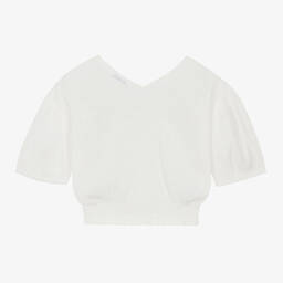 Mayoral-Girls Ivory Cotton Blouse | Childrensalon Outlet
