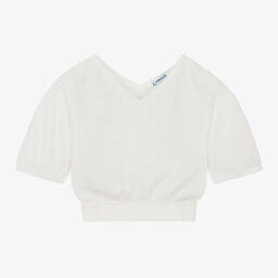 Mayoral-Girls Ivory Cotton Blouse | Childrensalon Outlet