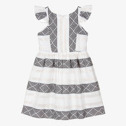 مايورال-فستان قطن مطرز لون عاجي | Childrensalon Outlet