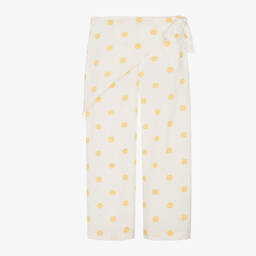 Mayoral-بنطلون قطن لون عاجي بطبعة ورود للبنات | Childrensalon Outlet