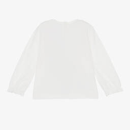 Mayoral-Кремовый топ из хлопкового джерси для девочек | Childrensalon Outlet