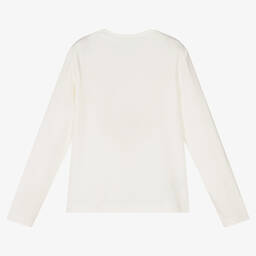 Mayoral-Кремовый топ из хлопкового джерси для девочек | Childrensalon Outlet