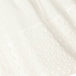 Mayoral-Кремовое хлопковое платье с кружевной отделкой | Childrensalon Outlet