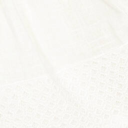 Mayoral-فستان بحزام مزيج قطن ودانتيل لون عاجي | Childrensalon Outlet