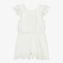 Mayoral-Кремовый хлопковый комбинезон для девочек | Childrensalon Outlet
