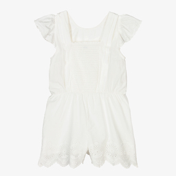 Mayoral-Кремовый хлопковый комбинезон для девочек | Childrensalon Outlet