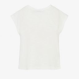Mayoral-Girls Ivory Cotton T-Shirt | Childrensalon Outlet