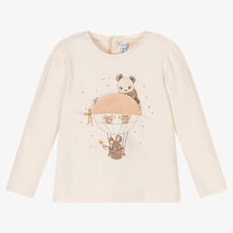 Mayoral-Girls Ivory Cotton Top | Childrensalon Outlet