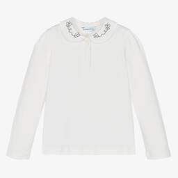 Mayoral-Кремовый хлопковый топ для девочек | Childrensalon Outlet