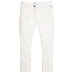 Mayoral-بنطلون قطن ستريتش لون عاجي للبنات | Childrensalon Outlet