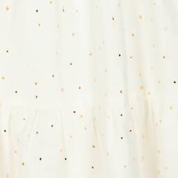 Mayoral-Girls Ivory Cotton V-Back Dress | Childrensalon Outlet