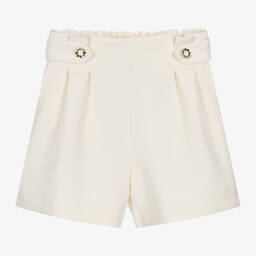 Mayoral-Girls Ivory Crêpe Shorts | Childrensalon Outlet