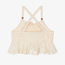 Mayoral-Girls Ivory Crochet Crop Top | Childrensalon Outlet