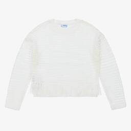 Mayoral-Girls Ivory Crochet Sweater | Childrensalon Outlet