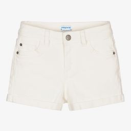 Mayoral-Кремовые джинсовые шорты для девочек | Childrensalon Outlet
