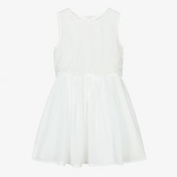 Mayoral-Кремовое платье с вышивкой для девочек | Childrensalon Outlet