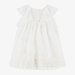 Mayoral-Girls Ivory Embroidered Floral Chiffon Dress | Childrensalon Outlet