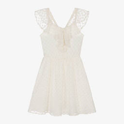 Mayoral-Girls Ivory Embroidered Floral Dress | Childrensalon Outlet