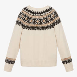 Mayoral-Girls Ivory Fair Isle Knit Sweater | Childrensalon Outlet
