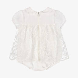 Mayoral Newborn-جمبسوت عاجي مطرز بالزهور للبنات | Childrensalon Outlet