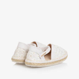 Mayoral-Girls Ivory Floral Lace Espadrilles | Childrensalon Outlet